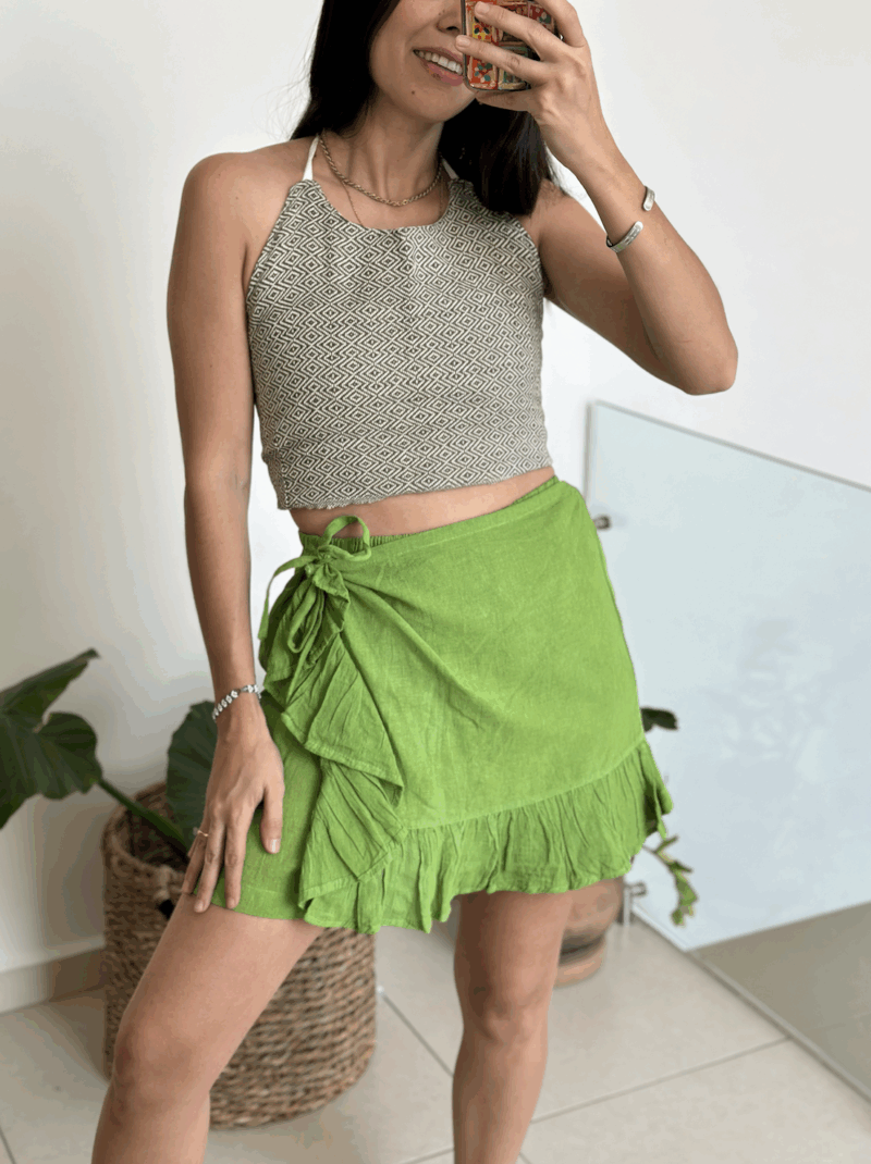 Falda Short Lucia Verde Limon